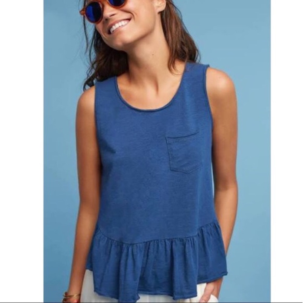Anthro. Eri+Ali Peplum Pocket Tank Size X Small
